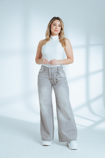 Wide Leg Jeans Rígido para Mujer - American Jeans