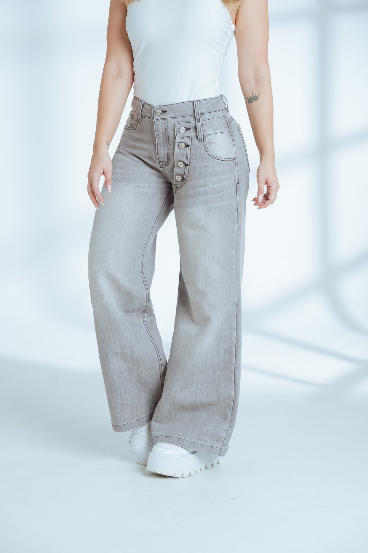 Wide Leg Jeans Rígido para Mujer - American Jeans