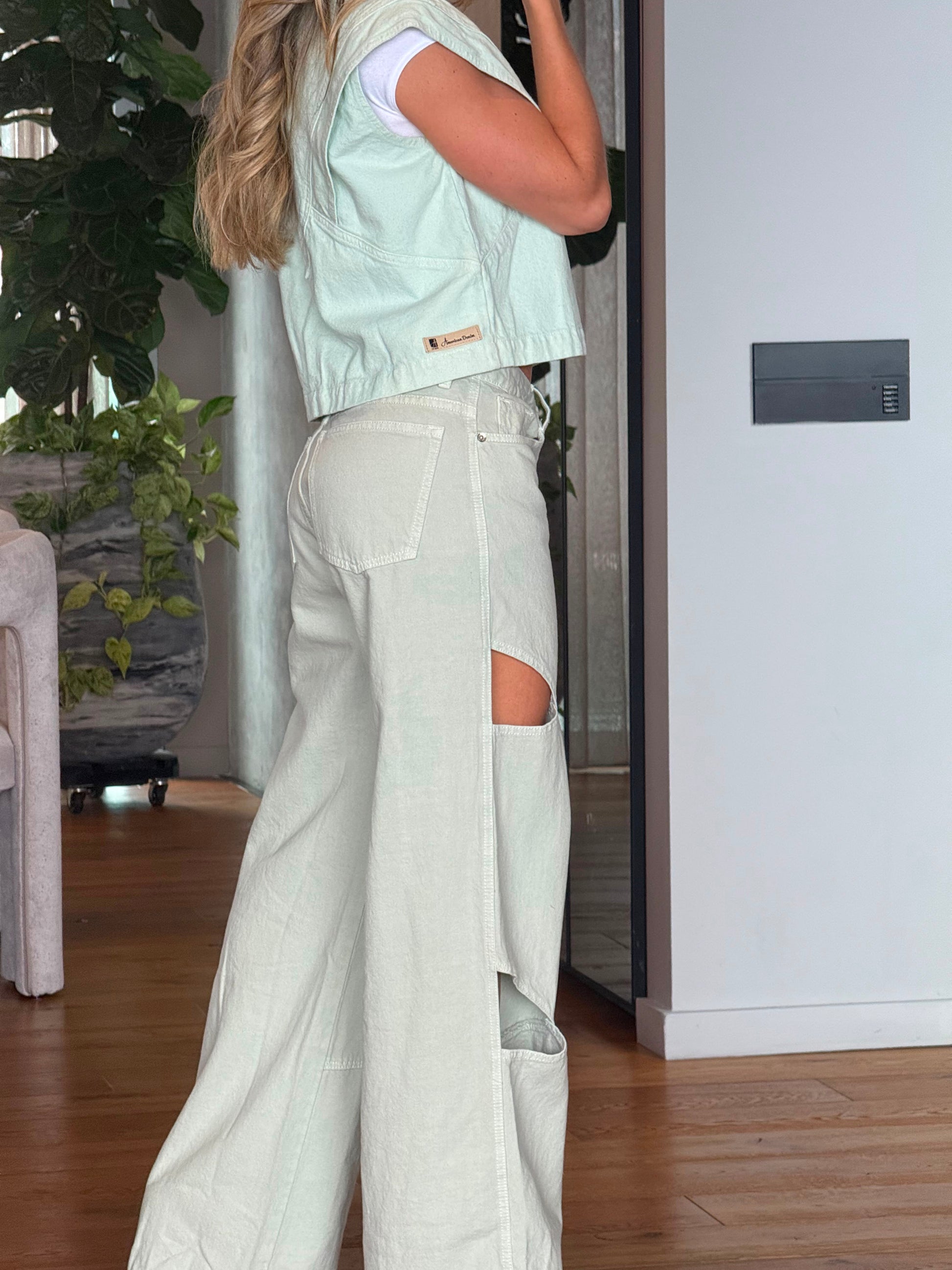 Chaleco Verde Denim Ref 10022