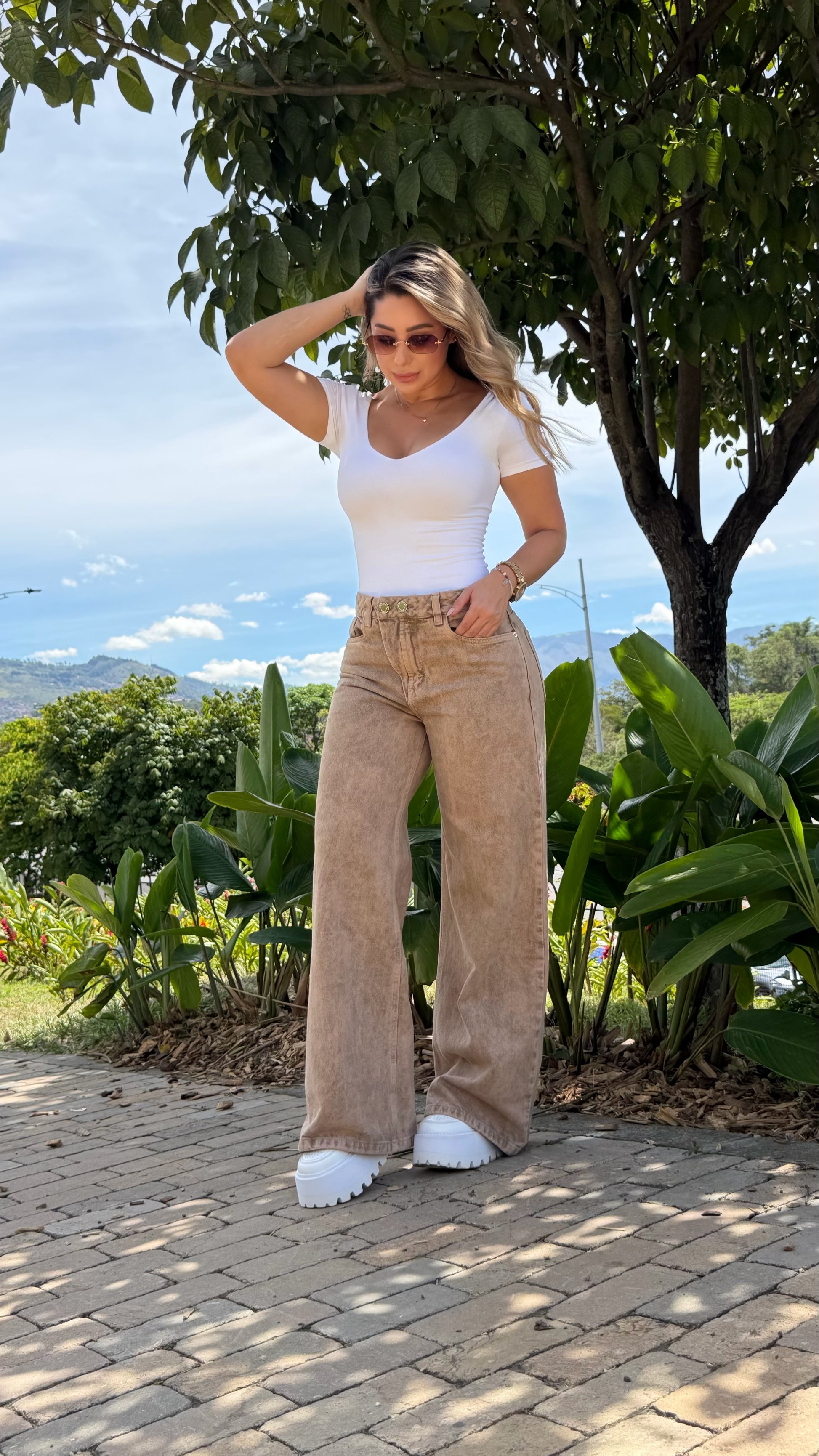 Jeans Palazzo Camel Ref 10019