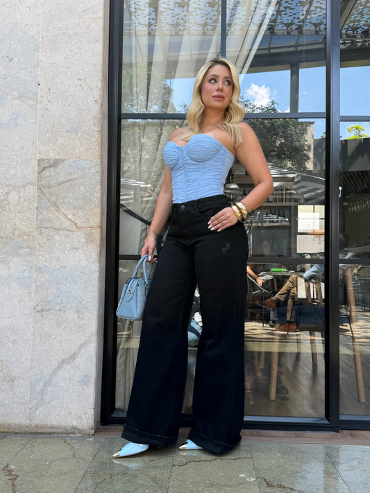 JEANS PALAZZO NEGRO REF 10006